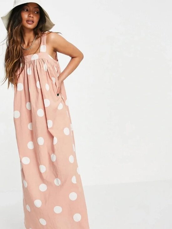 ASOS Dresses & Skirts - ASOS Pink White Dot Dress